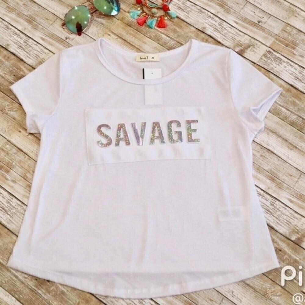 Papaya Wome's Graphic White Tee‎ Savage Print Medium NWTO